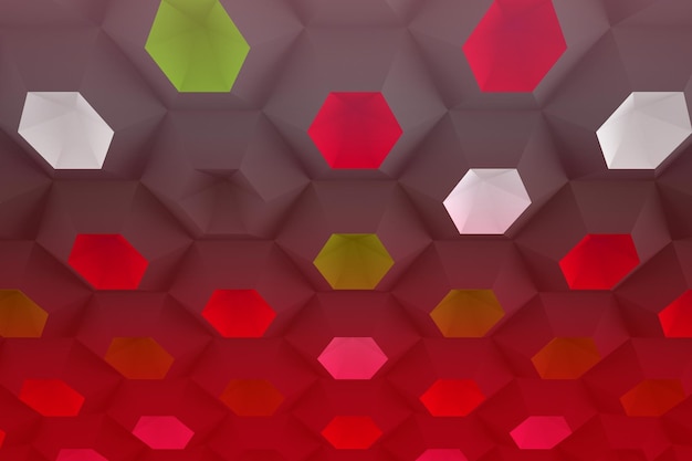 Fondo abstracto colorido hexagonal 3D