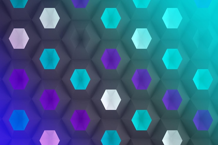 Foto fondo abstracto colorido hexagonal 3d