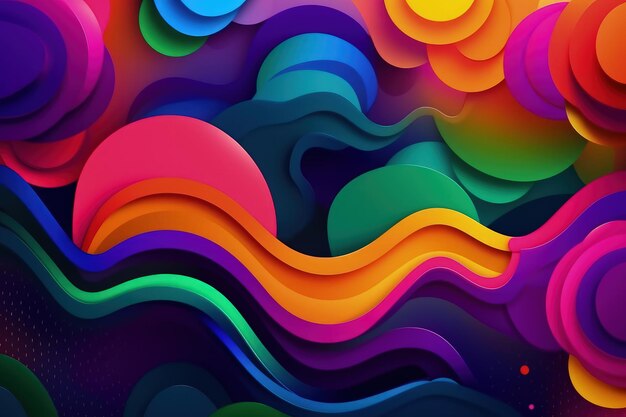 Un fondo abstracto colorido con IA generativa de formas onduladas