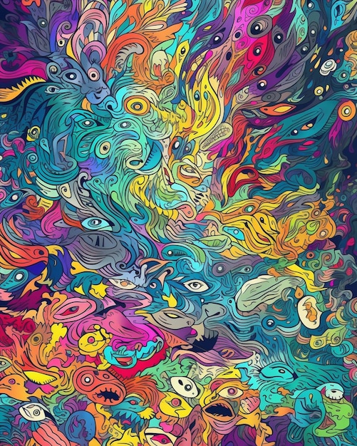 Un fondo abstracto colorido con muchos colores diferentes.