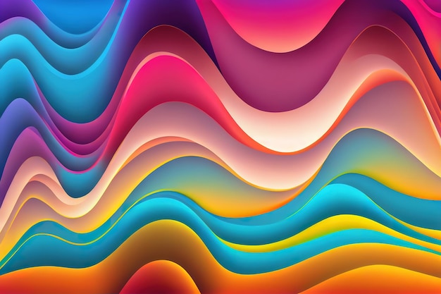 Fondo abstracto colorido con patrón de arte de ondas Ai generativo