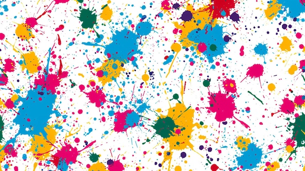 Fondo abstracto colorido patrón sin costuras con salpicaduras de pintura brillante textura Grunge para papel de envoltura textil de diseño web