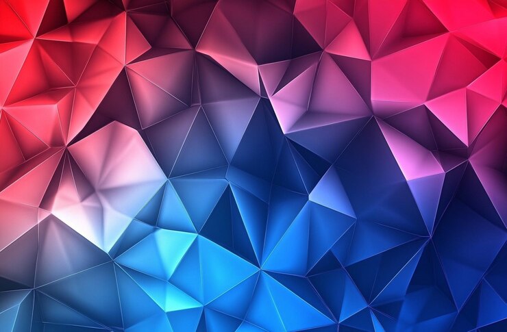 Foto un fondo abstracto colorido con un patrón geométrico azul rojo y púrpura