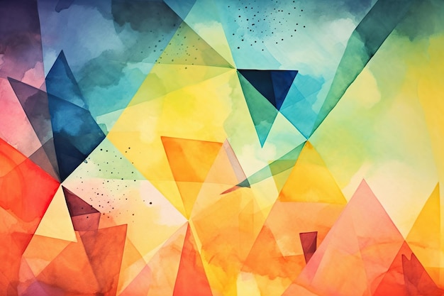 Un fondo abstracto colorido con un patrón triangular.