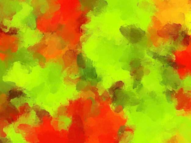 Fondo abstracto colorido pincel aceite verde rojo naranja