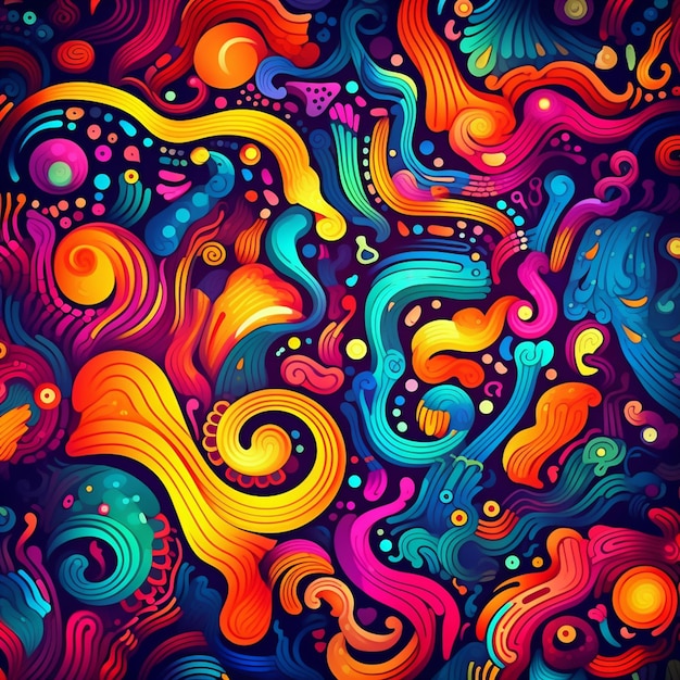 un fondo abstracto colorido con remolinos y burbujas generativo ai