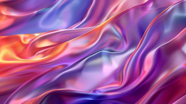 Fondo abstracto colorido Renderización 3D de la superficie líquida holográfica