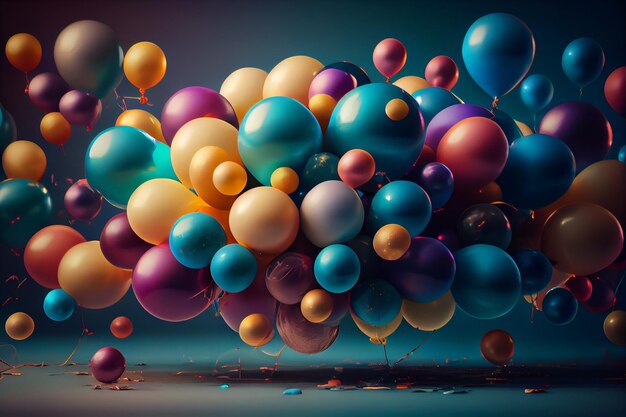 Fondo abstracto con coloridos globos generativos ai