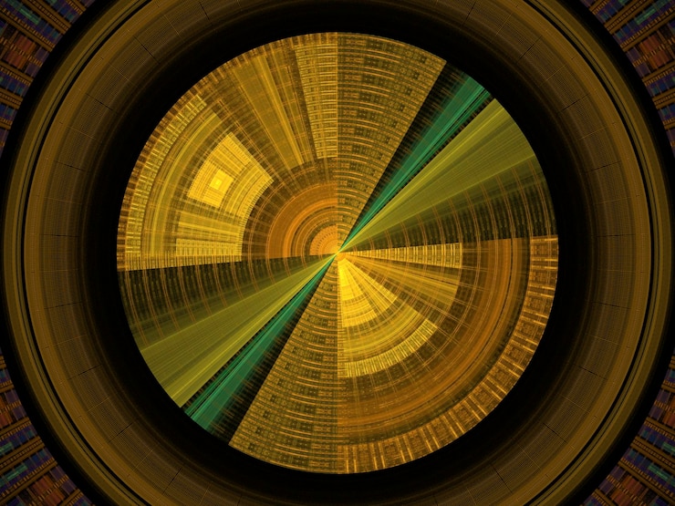 Foto fondo abstracto compuesto de formas y colores fractales en colores intensos, diseño para carteles fondo de página web o publicidad