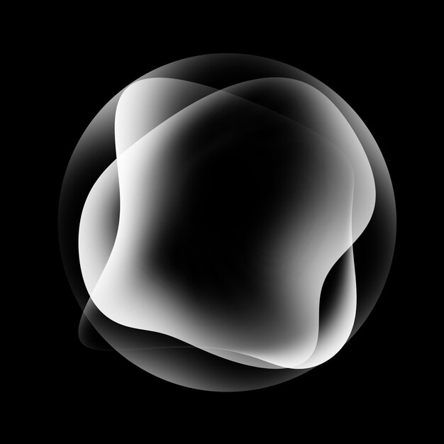 fondo abstracto concepto de tecnología de estilo gradiente holográfico redondo burbujas de aire en bg negro