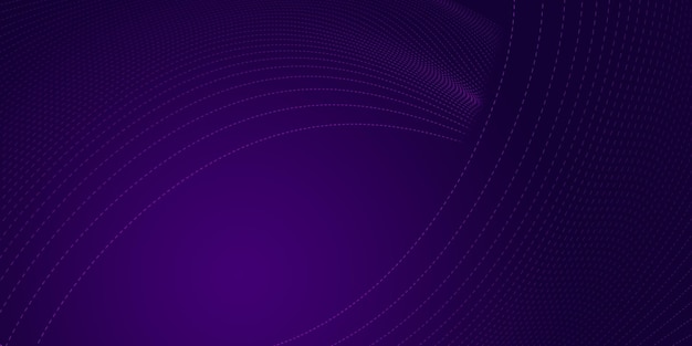 Fondo abstracto del concepto de tecnología futura Curvas o ondas brillantes sobre un fondo púrpura oscuro