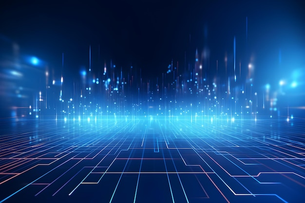 Fondo abstracto conexión de red brillante para tecnología cibernética futurista Tecnología de red integrada digital papel tapiz futurista IA generativa
