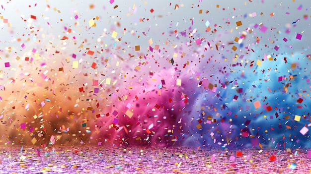 Fondo abstracto de confeti multicolor con muchas piezas que caen
