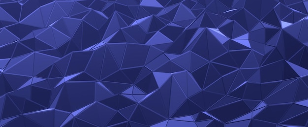 Fondo abstracto de cristal azul Colinas de mosaico geométrico con malla de renderizado 3d Texturas digitales triangulares apiladas en formaciones creativas con interior futurista