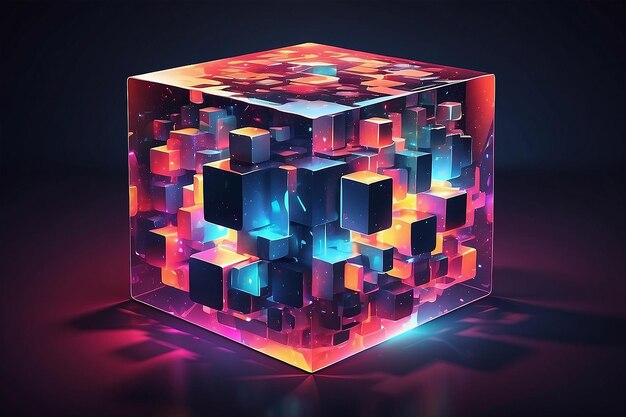 Fondo abstracto del cubo brillante