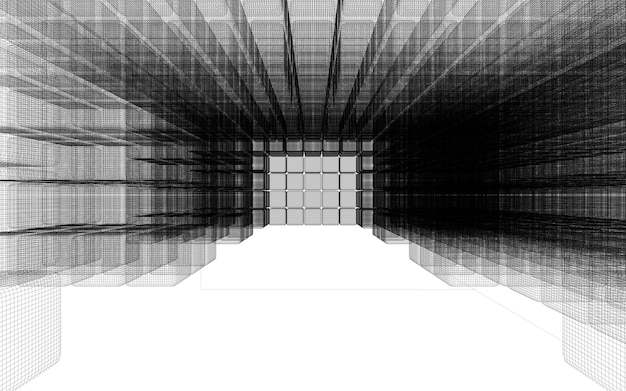 Fondo abstracto con un cubo en el medio y una cuadrícula en el medio