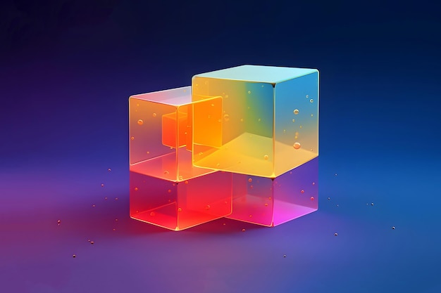 fondo abstracto de cubos de colores translúcidos
