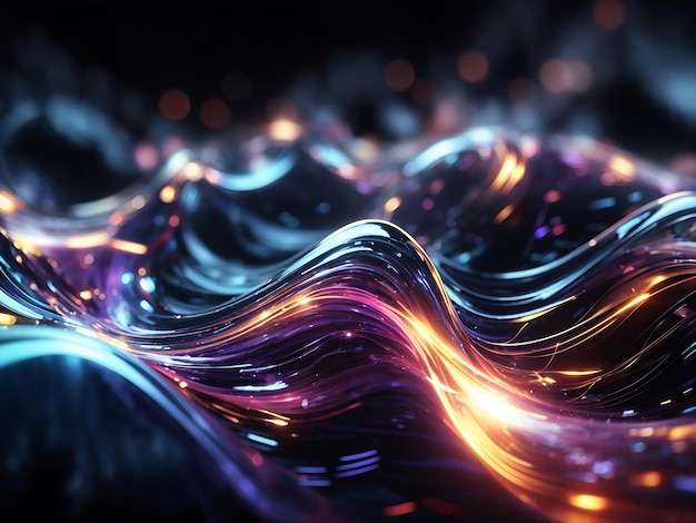 un fondo abstracto dinámico con ondas pulsantes futuristas de luz y energía