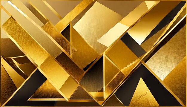 Fondo abstracto dorado con formas geométricas