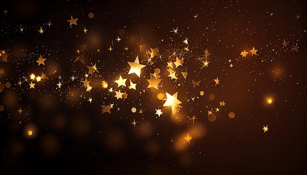 Fondo abstracto dorado con pequeñas estrellas Imagen generada por Ai