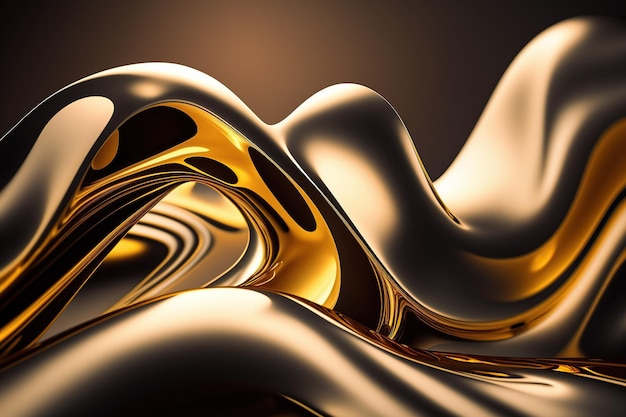 Fondo abstracto dorado y plateado con fondo dorado y negro