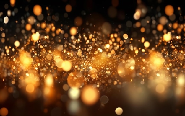 Foto fondo abstracto con efecto bokeh dorado brillantes partículas de polvo mágico magia