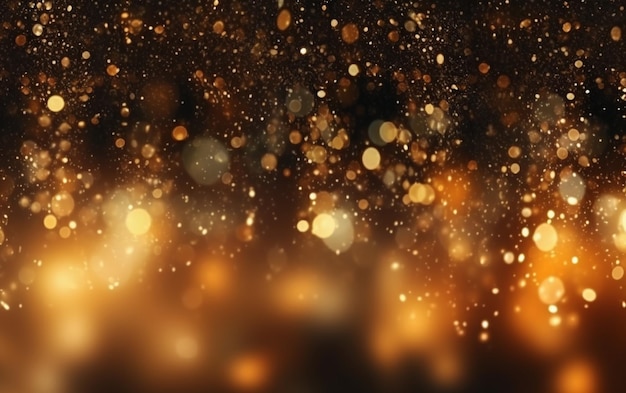 Fondo abstracto con efecto bokeh dorado brillantes partículas de polvo mágico magia