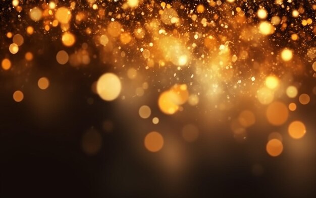 Foto fondo abstracto con efecto bokeh dorado brillantes partículas de polvo mágico magia