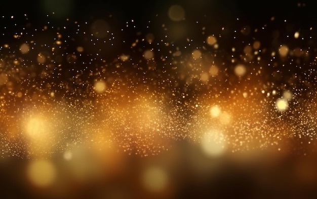 Fondo abstracto con efecto bokeh dorado brillantes partículas de polvo mágico magia