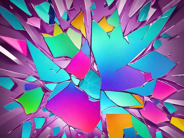 Fondo abstracto con efecto de vidrio roto y formas fragmentadas