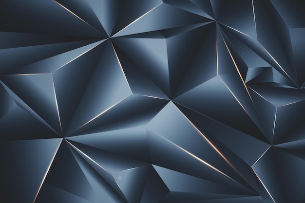 Fondo abstracto con elementos poligonales de cristal de metal oscuro