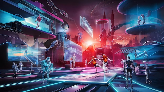 fondo abstracto escena para publicidad tecnología vitrina banner juego deporte negocio metaverso y otros SciFi