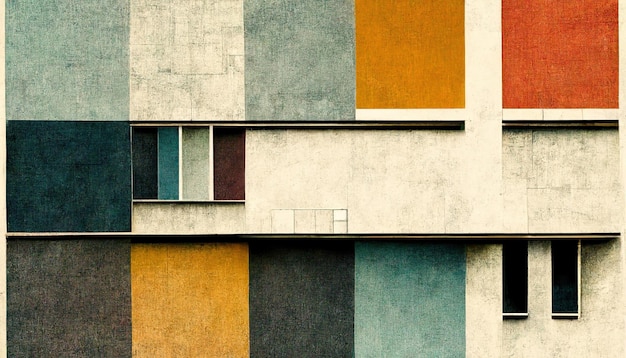 Fondo abstracto de estilo Bauhaus Diseño de arquitectura Bauhaus estética de moda Arte digital