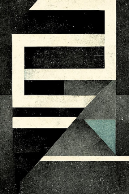 Fondo abstracto de estilo Bauhaus con textura de papel granulado Diseño moderno de Bauhaus Arte digital