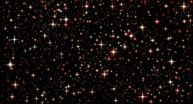 Fondo abstracto con estrellas doradas sobre fondo negro