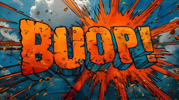 Fondo abstracto con explosión y bloop de texto