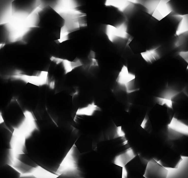 Foto fondo abstracto de explosión de formas geométricas en blanco y negro