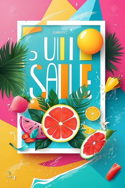 Foto fondo abstracto de la fiesta de verano diseño de carteles de venta de verano ilustración vectorial