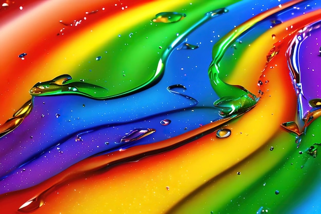 Fondo abstracto de fluido dinámico de plástico líquido realista de colores del arco iris