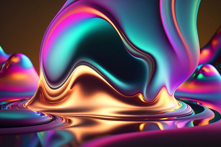 Fondo abstracto fluido líquido colorido holográfico Ai generativo