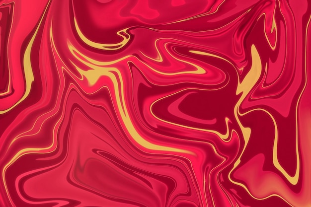 Fondo abstracto de flujo moderno Plantilla fluida Formas líquidas de onda Tonos rojos y amarillos