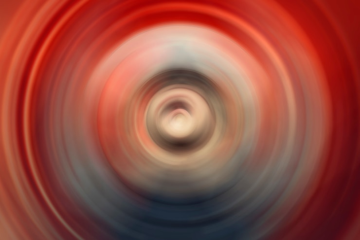 Foto fondo abstracto de fondo de desenfoque de movimiento radial de círculo de giro colorido