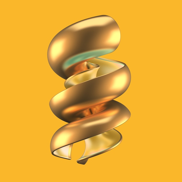 Fondo abstracto con forma de amarillo y oro. Ilustración 3d,