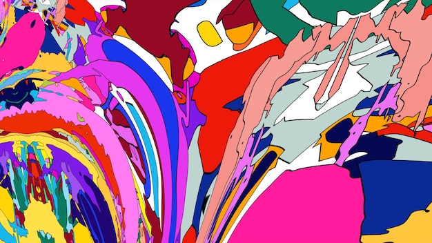 Fondo abstracto de forma fluida psicodélica colorida para arte y música
