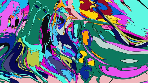 Fondo abstracto de forma fluida psicodélica colorida para arte y música