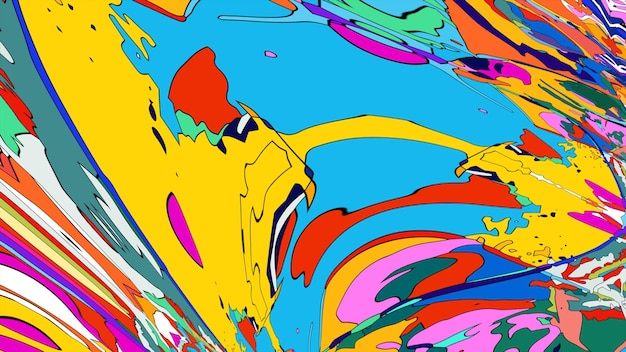 Fondo abstracto de forma fluida psicodélica colorida dibujado Arte y Música Festival de Año Nuevo 2025