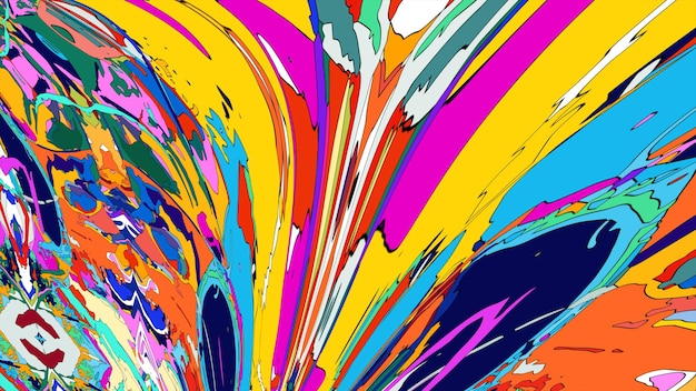 Fondo abstracto de forma fluida psicodélica colorida dibujado Arte y Música Festival de Año Nuevo 2025