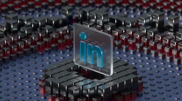 Fondo abstracto de formas de geometría de vidrio de Linkedin
