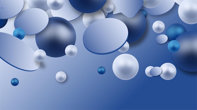 Fondo abstracto Formas geométricas Círculo Burbujas Concepto moderno de diseño azul para un banner