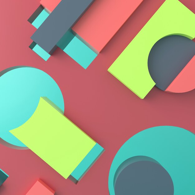 Fondo abstracto de formas geométricas. Representación 3D.